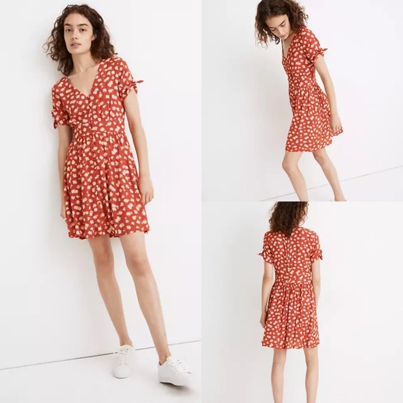 Madewell Dresses & Skirts - Madewell button-front tie-sleeve retro dress